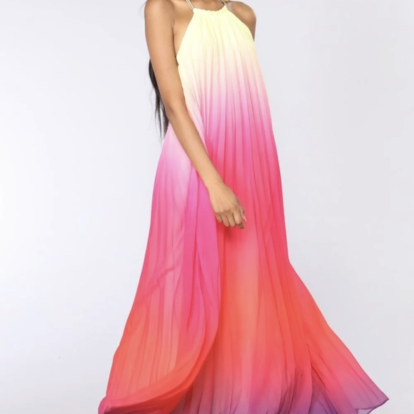 NWT Summer Ombre Sunset Vacation Maxi Dress S: Small-Medium - Picture 2 of 12